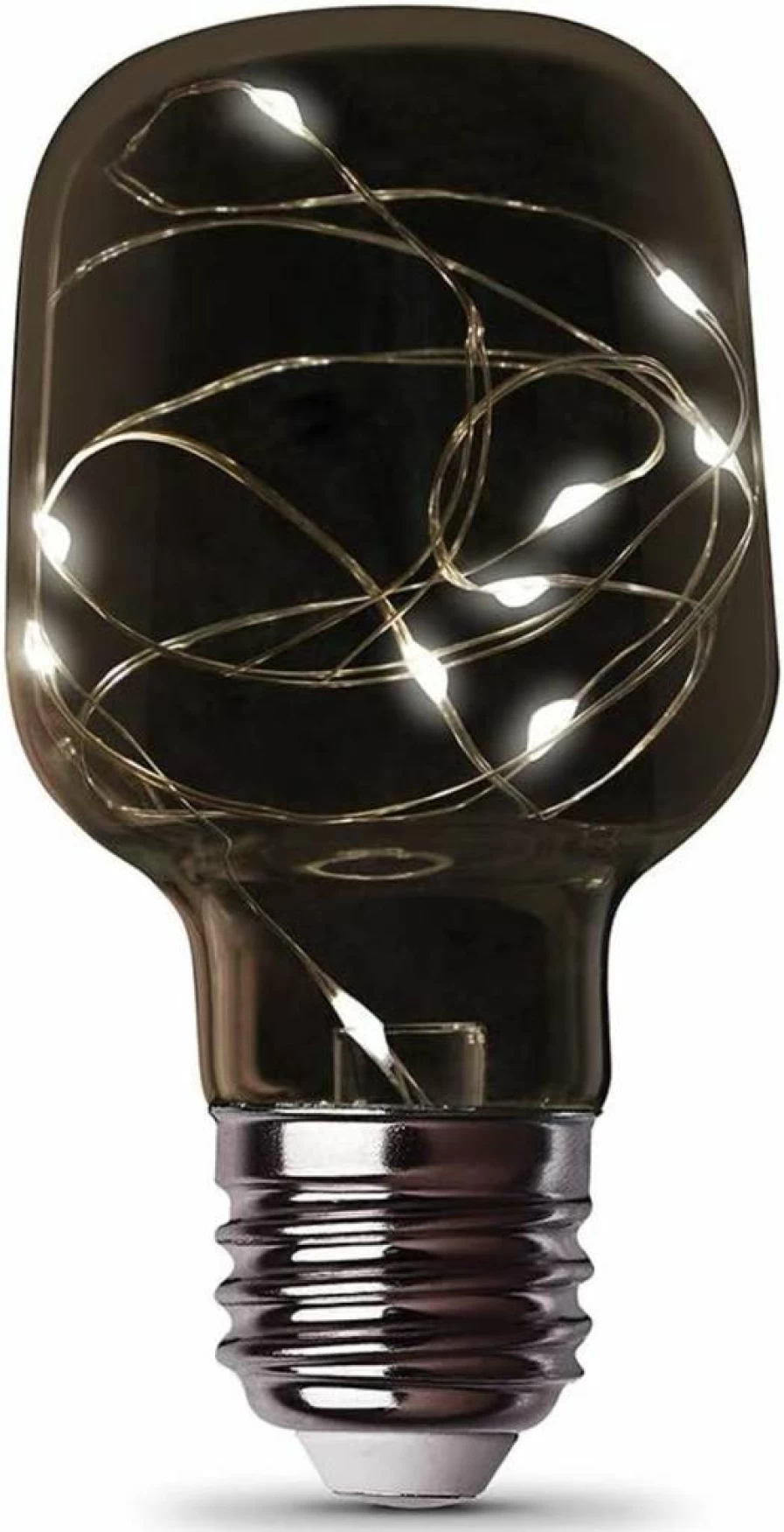 Feit Electric RGB Multi-Color LED Fairy Light Bulb, 1W Decorative Square Clear Glow Light, 4.4" Height, 2.5" Width, Magical Lighting for Home Decor