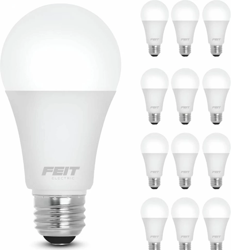 Feit Electric A19 LED Light Bulb 12 Pack, 75W Equivalent, 1100 Lumens, 3000K Bright White, E26 Medium Base, 90+ CRI, 11,000-Hour Lifetime, Energy Efficient General Purpose Bulbs