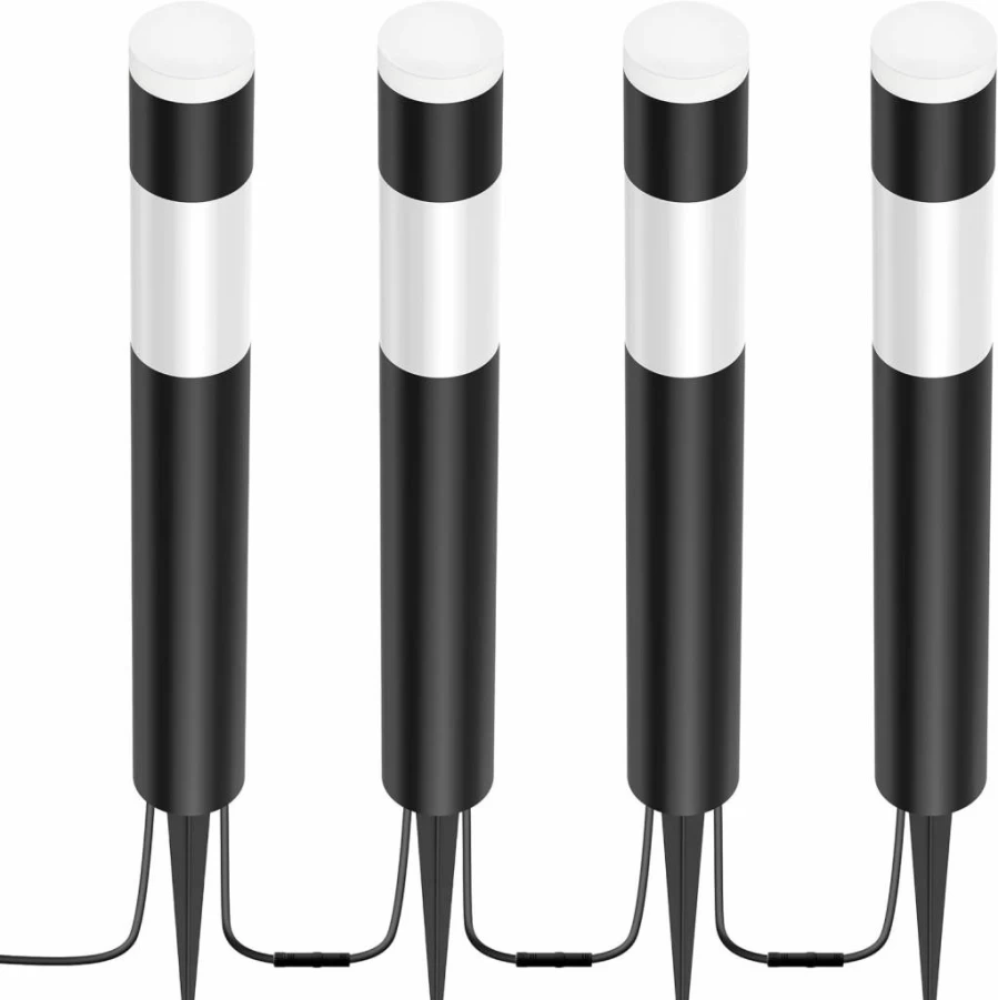 Feit Electric Smart Outdoor Path Lights 4-Pack - 100 Lumens Color Changing, Tunable White, Music Sync, Alexa & Google Home Compatible, App & Remote Control, 15K-Hour LED Lifetime