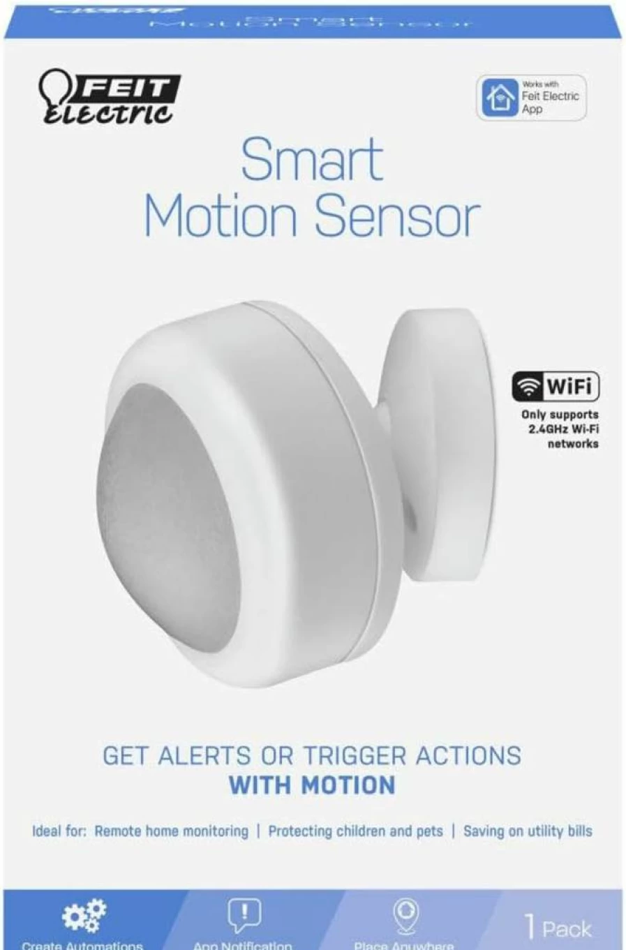 Feit Electric Battery-Powered LED Motion Sensor Light - White, 1-Pack