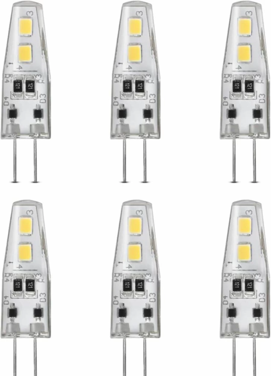 Feit Electric BP10G4/830/LED/6 G4 LED Bulb 6 Pack, Dimmable 10W Halogen Replacement, 12V 3000K Warm White, 90 Lumens, 10000 Hours Lifespan