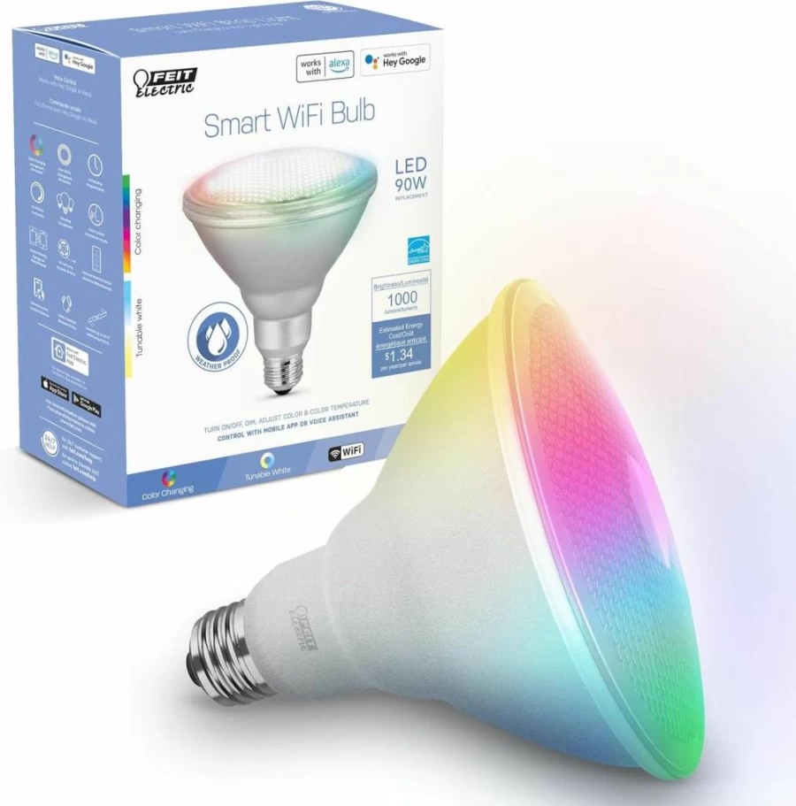 Feit Electric ST19 Vintage LED Smart Bulb 60W Equivalent, WiFi Dimmable Amber Light 2100K, Works with Alexa & Google Assistant, No Hub Required, Edison Style 5.4" H Yellow Glass