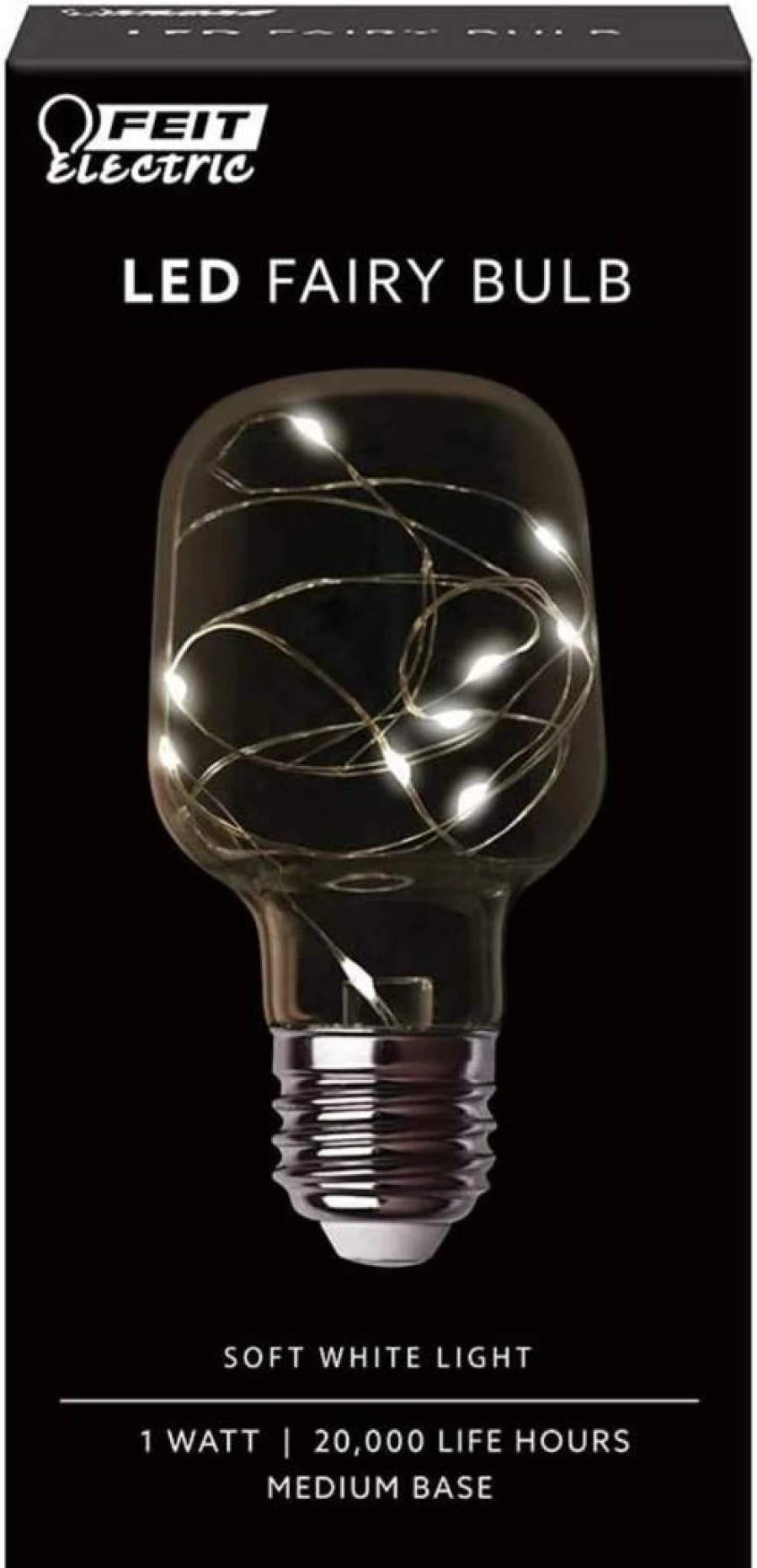 Feit Electric 1.5W LED Fairy Bottle Light Bulb - 2700K Soft White, Decorative Magical Glow, 6.07" Height, Clear Bulb for Home Decor
