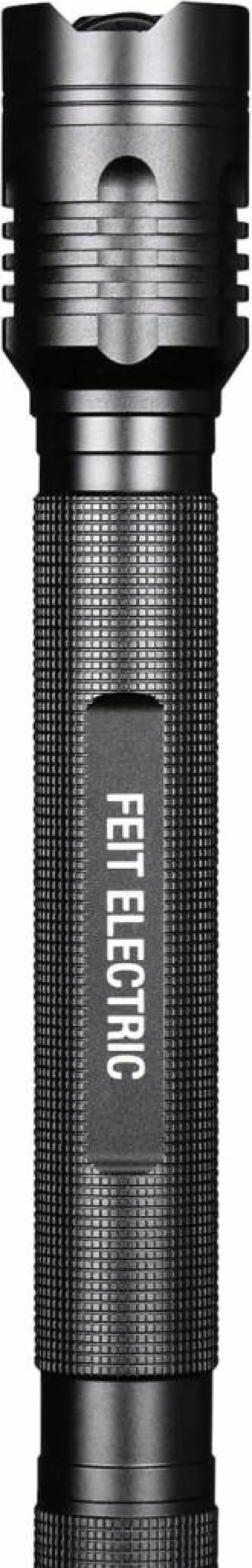 Feit Electric LED Tactical Flashlight 1700 Lumen Zoomable Adjustable Brightness Aluminum Alloy Strike Bezel Long Range 1000 Feet 4-C Battery Powered