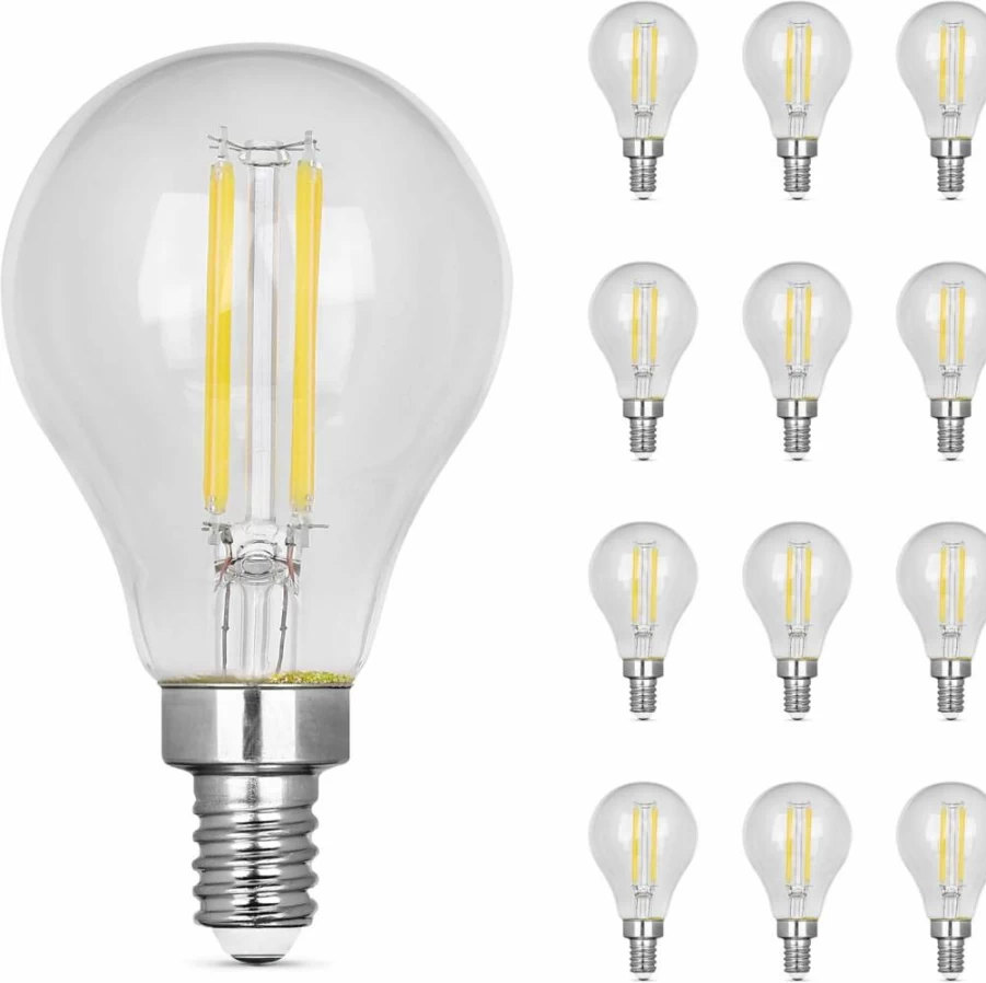 Feit Electric A15 LED Bulb 60W Equivalent Dimmable E12 Base 5000K Daylight 750 Lumens Clear Glass 15,000-Hour Life 6-Pack