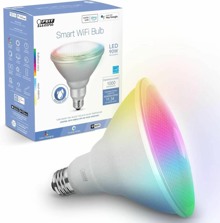 Feit Electric Smart RGBW LED Light Bulb - 50W Equivalent MR16, Works with Alexa, Google & Siri, Dimmable White Light