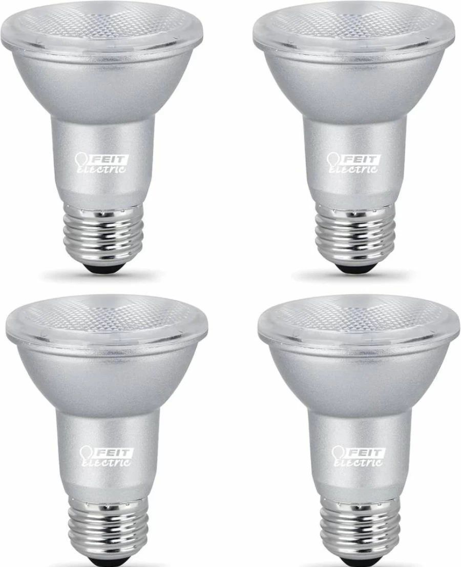 Feit Electric PAR20 LED Bulbs 4 Pack, 50W Equivalent Dimmable Flood Light, 3000K Bright White, E26 Base, 90 CRI, 450 Lumens, 22-Year Lifespan, Damp Rated, Energy Efficient Spotlight Bulbs