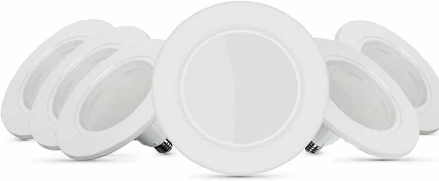 Feit Electric 6-Pack Adjustable Recessed LED Downlight - 5-6 Inch Instatrim, 2700K Soft White, Dimmable, 65W Equivalent, 850 Lumen, High CRI, 45-Year Lifespan