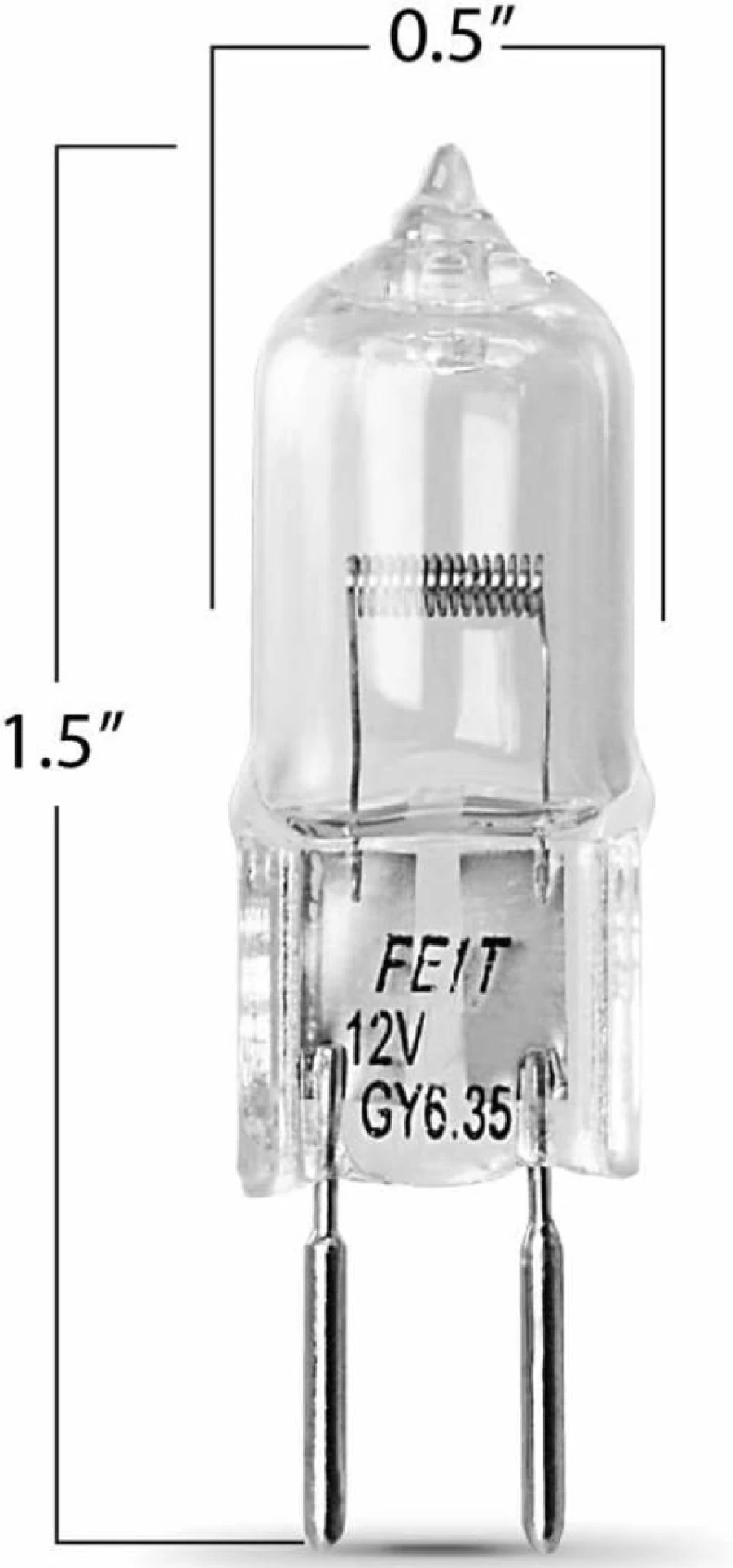 Feit Electric BPQ50T4/RP 50W T4 Halogen Bulb - Clear Bi-Pin Base JC Type