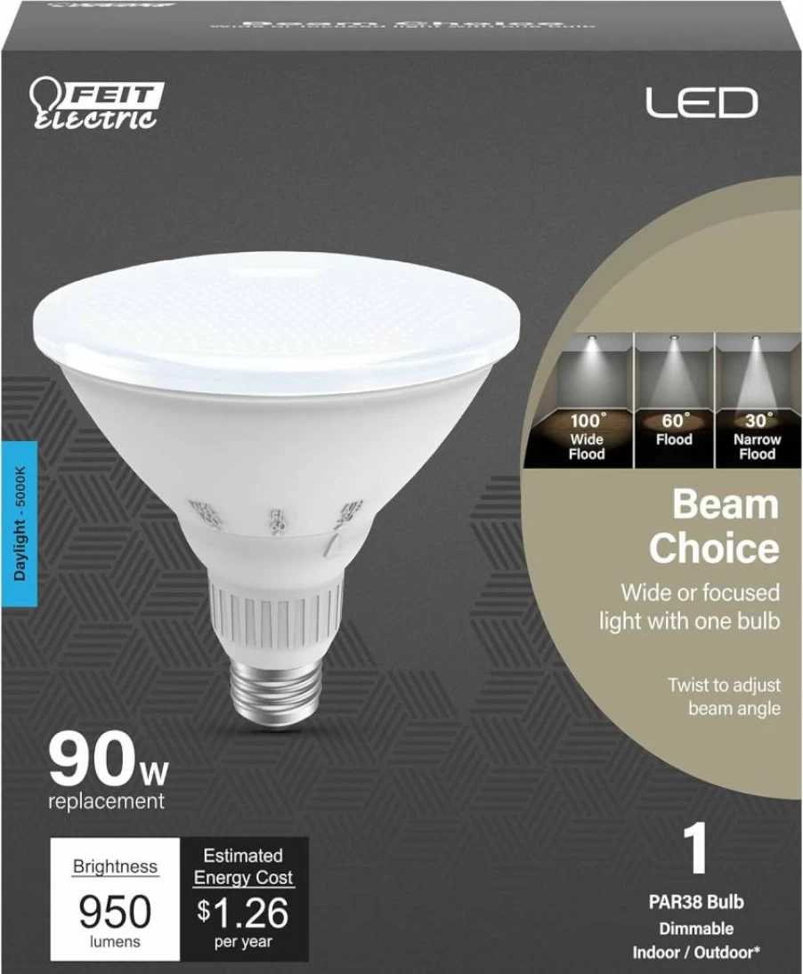 Feit Electric PAR38 LED Bulb - 90W Equivalent, Dimmable, 3000K Bright White, Indoor/Outdoor Use, 25,000 Hour Life, E26 Base, 90 CRI - Energy Efficient Reflector Light