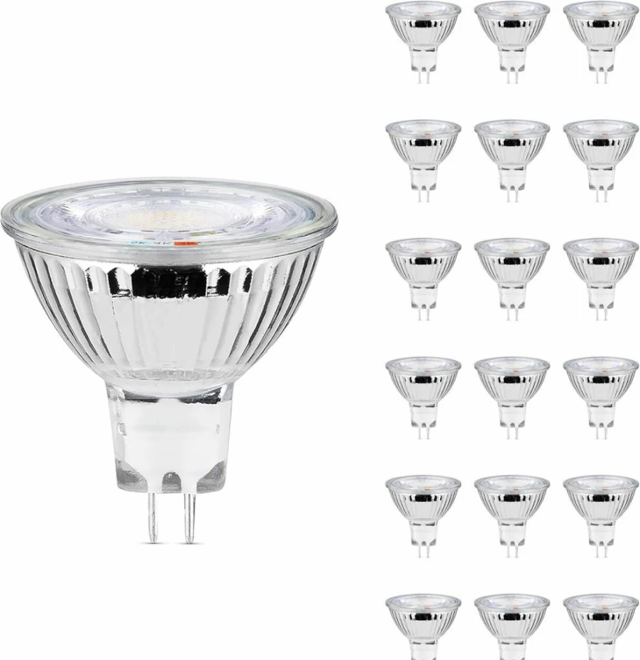 Feit Electric MR16 LED Bulb 20W Equivalent Dimmable GU5.3 Base 90+ CRI 200 Lumen Adjustable Color Temperature 25K Hours 18-Pack Track Lighting