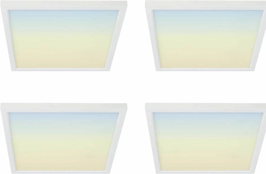 Feit Electric 5/6 Inch LED Recessed Downlight, Dimmable Flat Panel Ceiling Light with Adjustable Color Temperature (5CCT), Fits 5/6 Inch Can Housing, Includes TP24 Adapter, 7.5x7.5x1 Inch, 4-Pack (Model 74206/6WYCA/4)