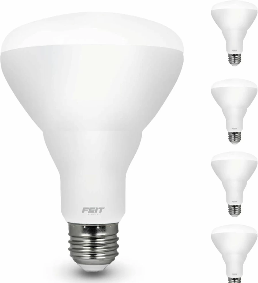 Feit Electric BR30 LED Bulb 4 Pack - 100W Equivalent Dimmable Flood Light, 1400 Lumens, 2700K Soft White, E26 Base, 90 CRI, 22-Year Lifetime, for Recessed Cans