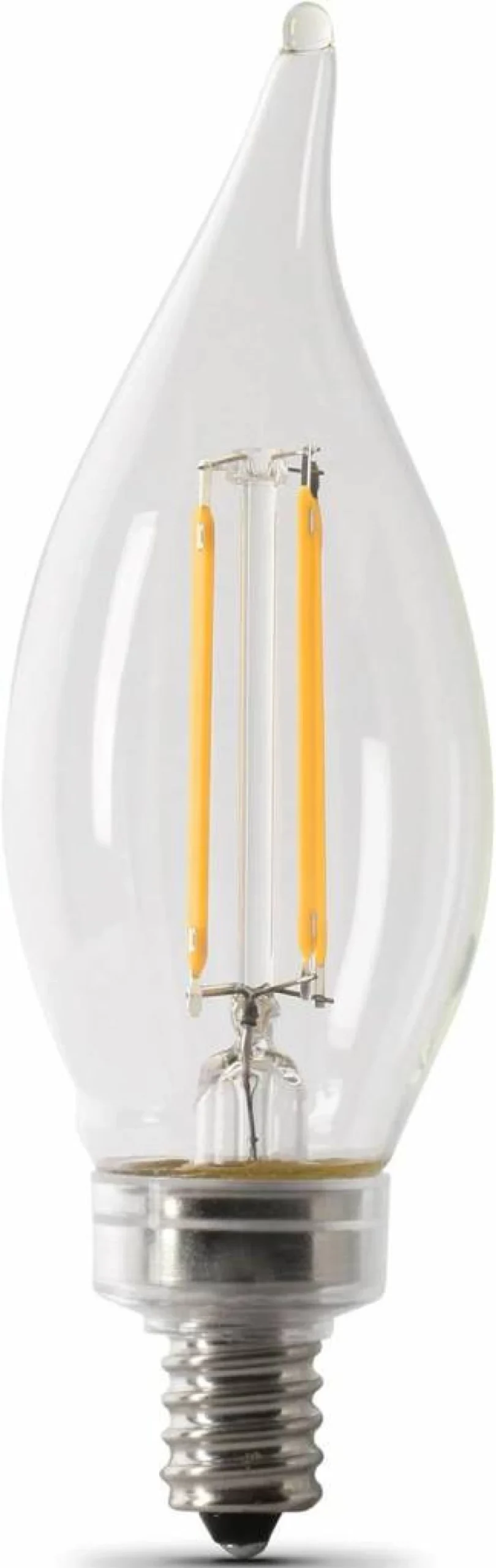 Feit Electric 25W Equivalent LED Candelabra Light Bulb, Warm White, 2-Pack, Energy Efficient, E12 Base