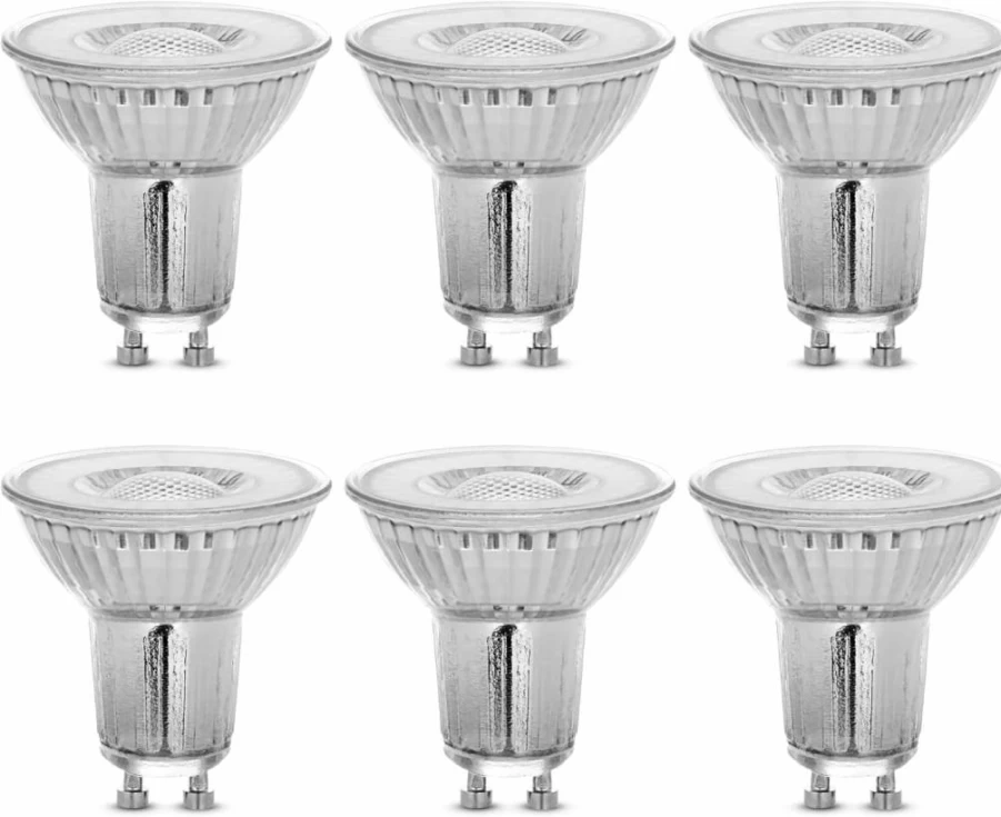 Feit Electric MR16 GU10 LED Bulbs 50W Equivalent Dimmable 3000K Bright White Spotlight Track Lighting 6-Pack BPMR16IFGU500930CA