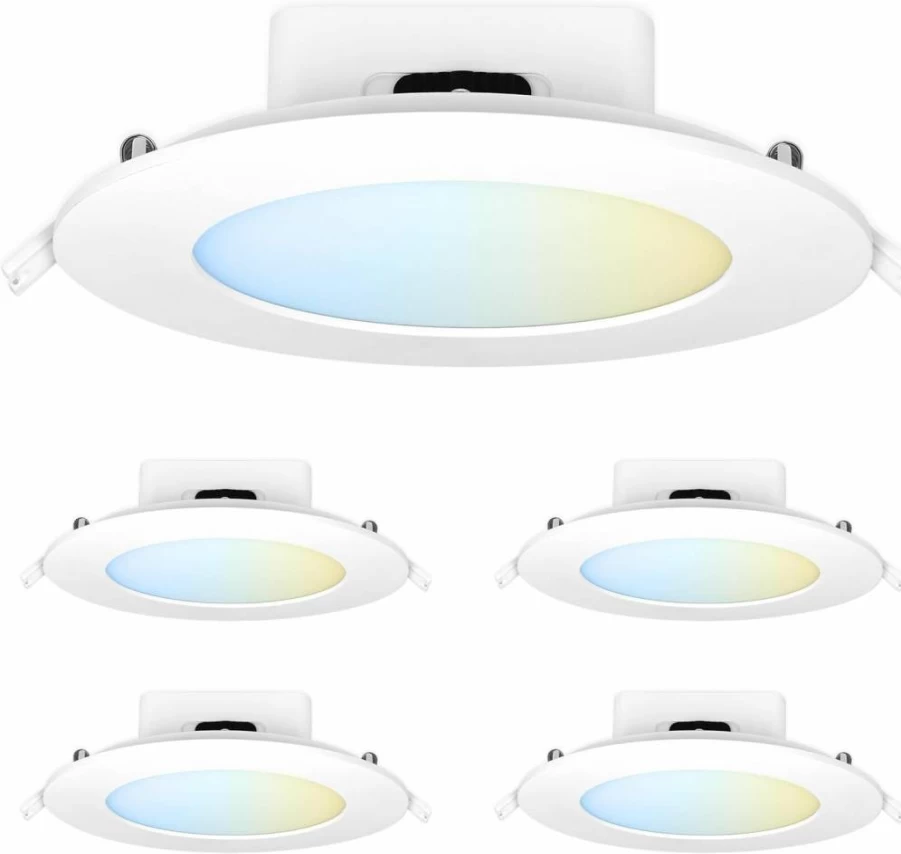 Feit Electric 6" LED Recessed Downlight 4 Pack, Dimmable Canless Design, 75W Equivalent, 800 Lumens, 5CCT Selectable White, 90 CRI, Integrated JBOX, Energy Efficient LEDR56JBX/6WYCA/4