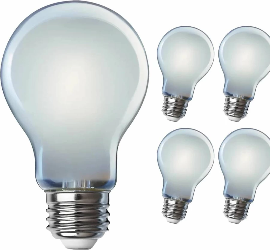Feit Electric A19 LED Bulb 4 Pack, 60W Equivalent Dimmable, 800 Lumens Daylight 5000K, E26 Base, 90 CRI, 13-Year Lifespan, Energy Efficient Filament Light Bulbs
