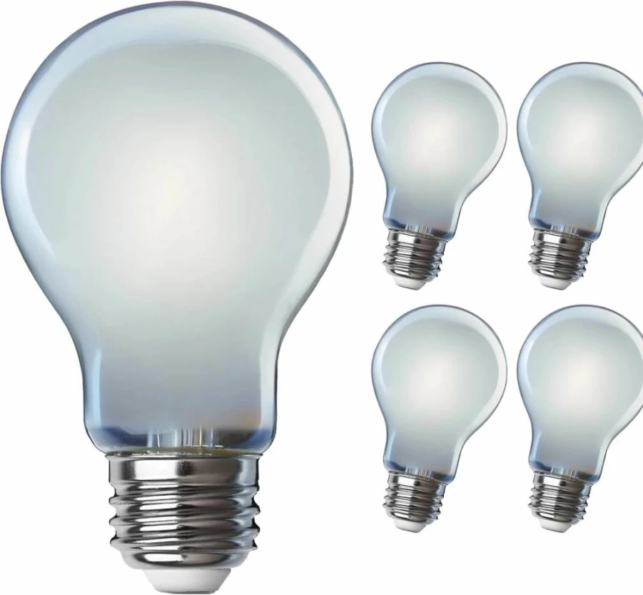 Feit Electric A19 LED Filament Bulb 100W Equivalent Dimmable Edison Light E26 Base 5000K Daylight Vintage Clear Glass 8-Pack 13-Year Lifetime
