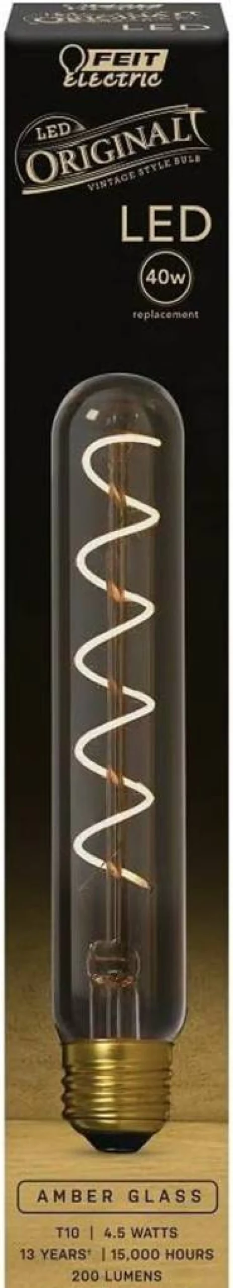 Feit Electric Vintage LED Light Bulb - 25W Equivalent - 5000K Daylight - Dimmable - E26 Base - Exposed Filament Design - Smoke Glass - 10 Year Lifespan