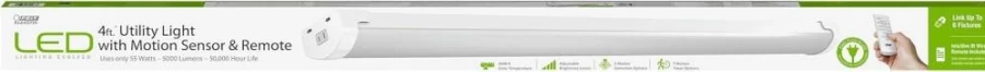 Feit Electric 46" LED Shop Light with Motion Sensor, Remote Control, 5000 Lumens, 4000K Cool White, 55W Energy-Efficient for Garage, Workshop, Storage
