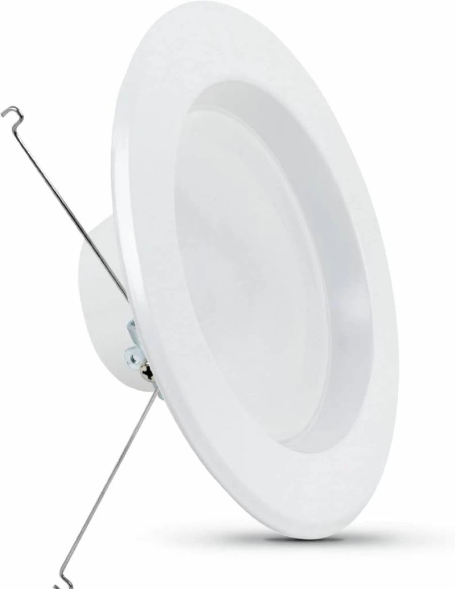 Feit Electric LED Retrofit Downlight Kit 5/6-Inch, Dimmable Adjustable White 2700K-5000K, 75W Equivalent, 90+ CRI, 50K Hours Lifespan, Baffle Trim, Recessed Can Light, LEDR56B/6WYCA/MP/6