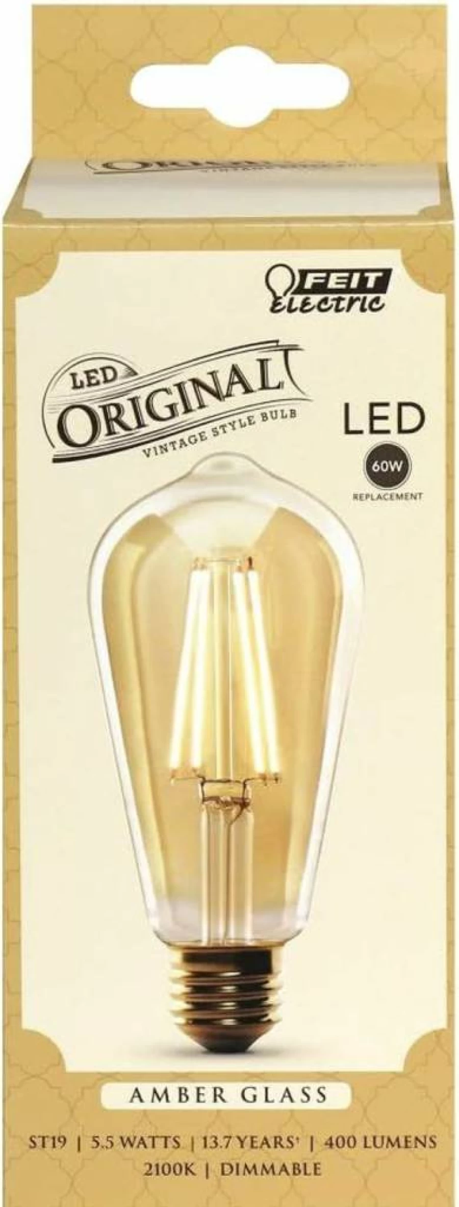 Feit Electric ST19 Vintage LED Bulb 100W Equivalent Dimmable 2700K Soft White Edison Retro Filament E26 Base 1490 Lumens 15000-Hour Lifetime 8-Pack