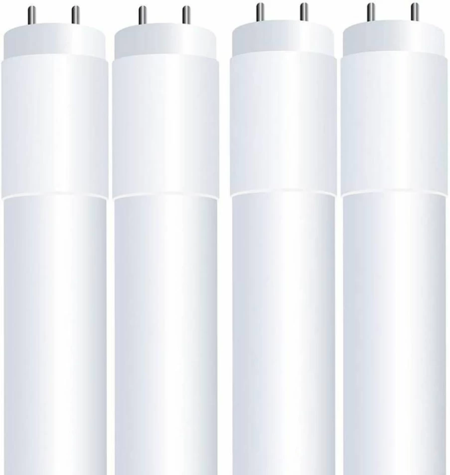 Feit Electric T8 LED Tube Lights 4ft, 32W Equivalent, 3000K Warm White, Plug & Play Fluorescent Replacement, Frosted, Type A, Pack of 4
