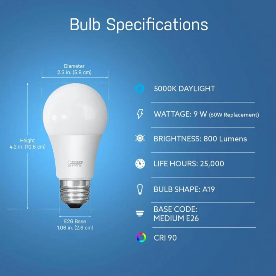 Feit Electric 40W Equivalent Smart LED Bulb, WiFi Dimmable Flame Tip Filament, Works with Alexa & Google Assistant, No Hub Required, 2700K Soft White, 4.3" H x 1.4" D, Chandelier Light Bulb