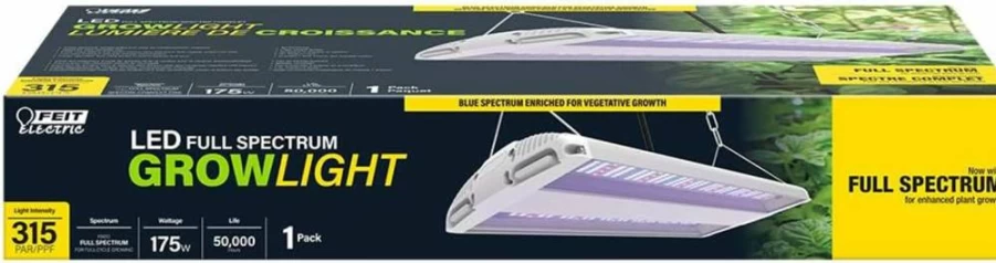 Feit Electric 20 Inch 175W Full Spectrum LED Grow Light for Vegetables with Enhanced Blue Spectrum, High Bay Plant Light
