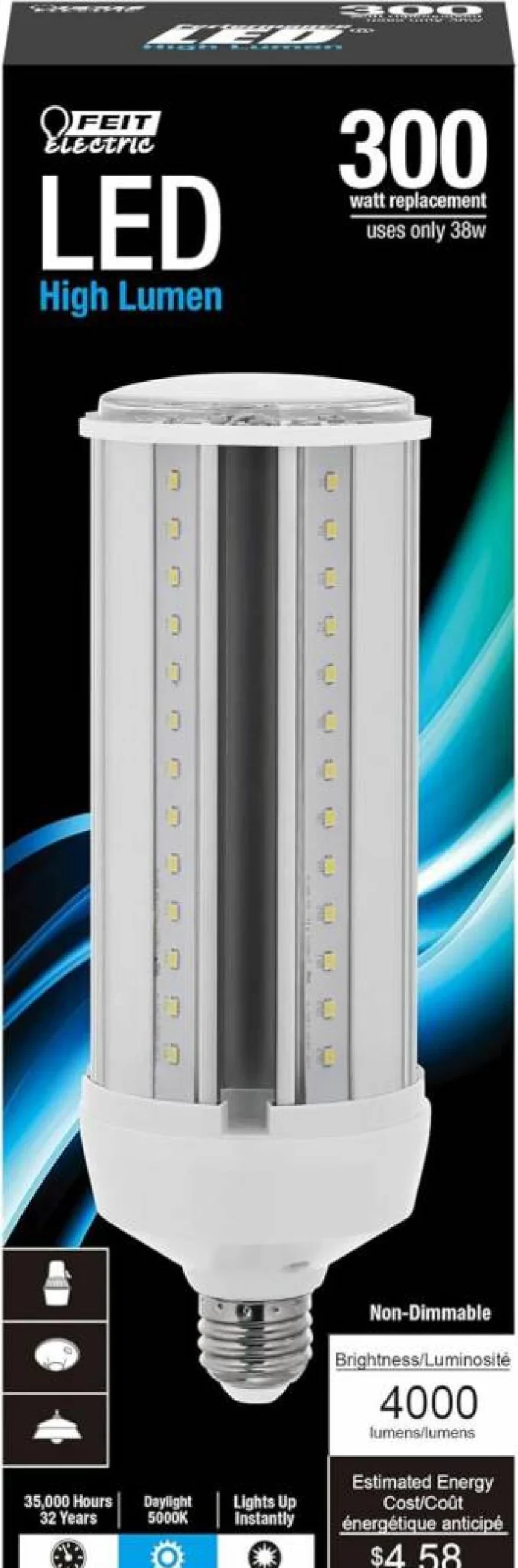 Feit Electric C4000 5000K LED Yard Light Bulb - Energy Efficient Outdoor Lighting
