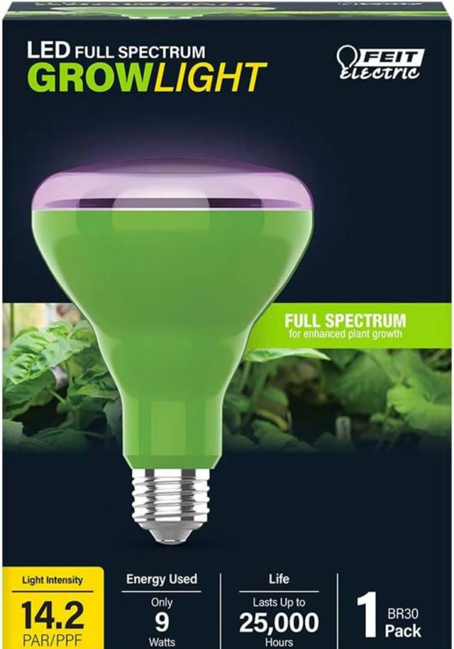 Feit Electric BR30 Full Spectrum LED Grow Light Bulb - 65W Equivalent, Non-Dimmable Hydroponic Plant Light for Indoor Gardening