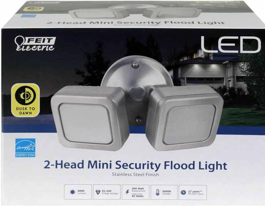 Feit Electric Bronze Outdoor Dusk to Dawn LED Wall Light - 5000K Daylight, Half Moon Security Light for Exterior (Model 73702)