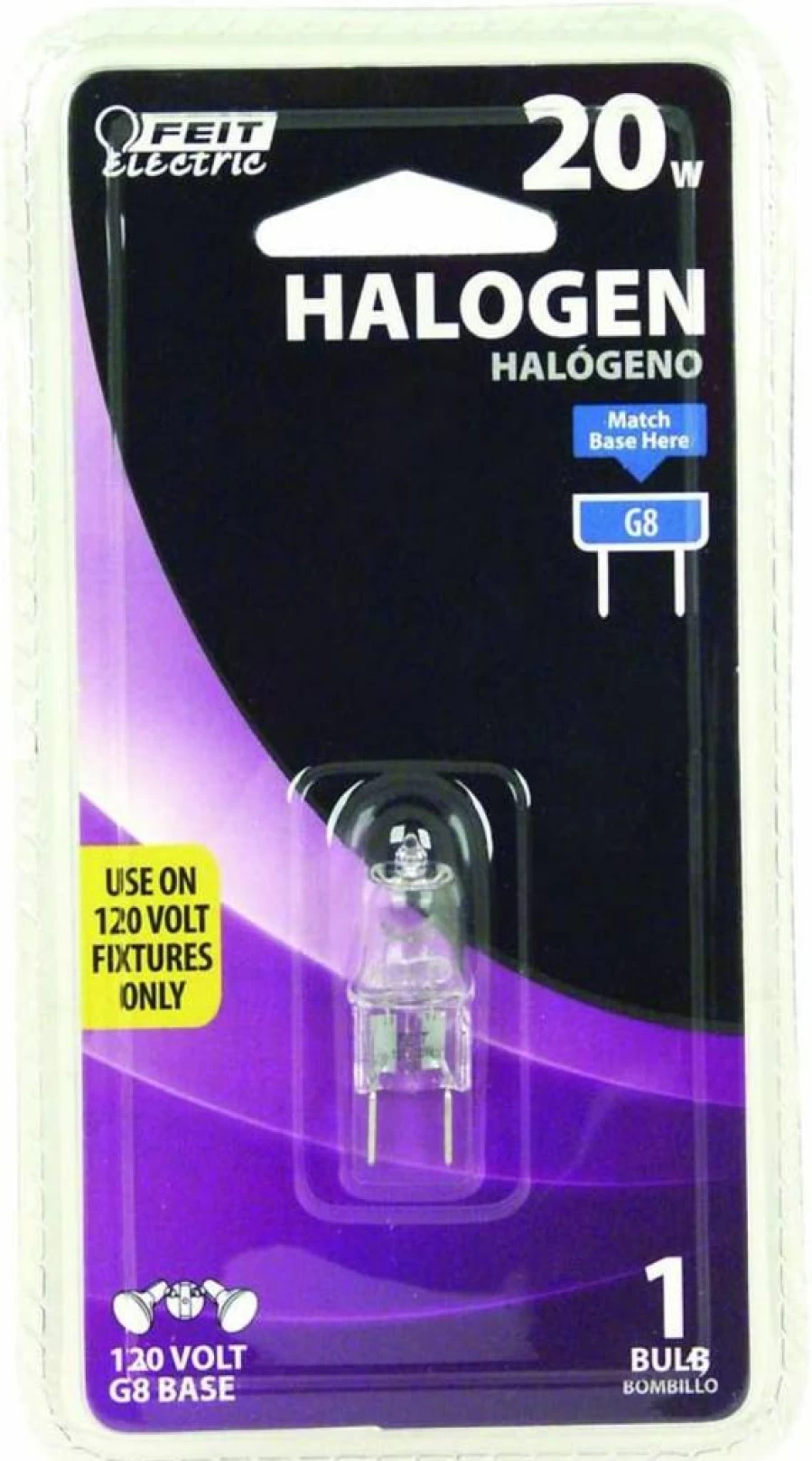 Feit Electric 20W T4 JCD Halogen Bulb with Bi-Pin Base - Clear G8 RP Replacement Light