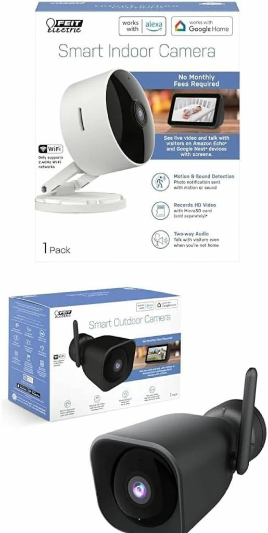 Feit Electric 1080P HD Outdoor WiFi Security Camera with Night Vision - Smart Home Surveillance Cam