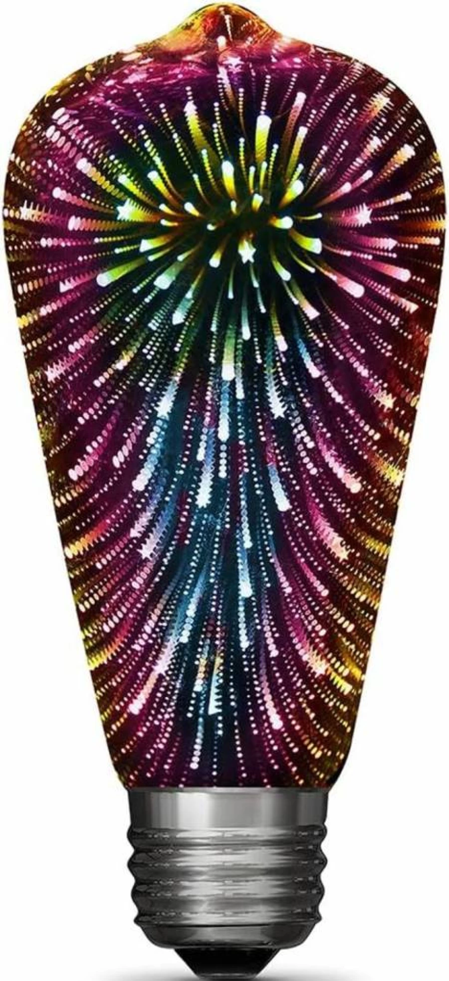 Feit Electric Infinity 3D Fireworks ST19 LED Light Bulb - Multicolor Decorative Prism Bulb (1-Pack)