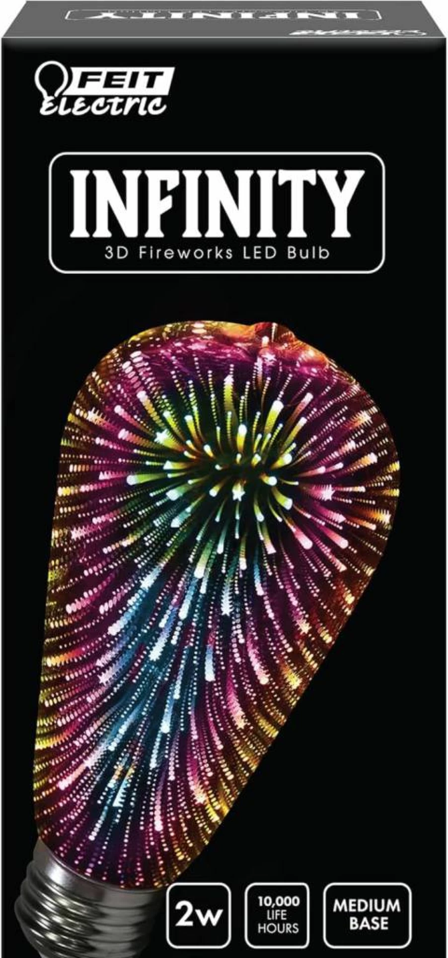 Feit Electric Infinity 3D Fireworks ST19 LED Light Bulb - Multicolor Decorative Prism Bulb (1-Pack)