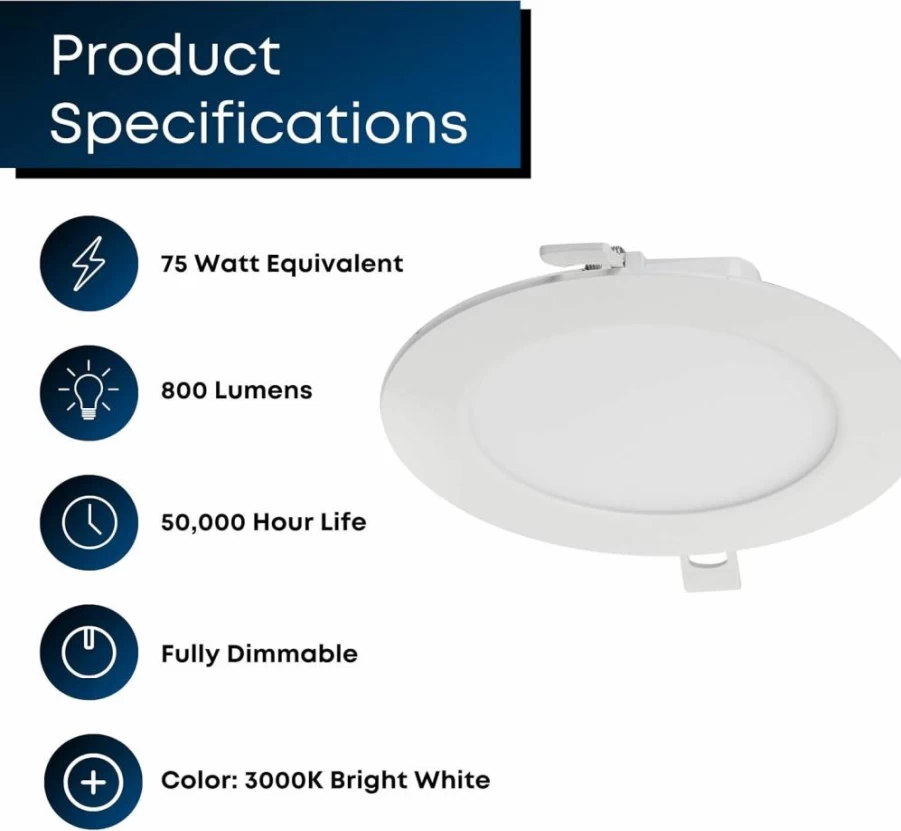 Feit Electric 4 Inch LED Recessed Downlight 4 Pack, Dimmable 5CCT Selectable White, 50W Equivalent 700 Lumens, 90 CRI, 45-Year Lifetime, with External Jbox